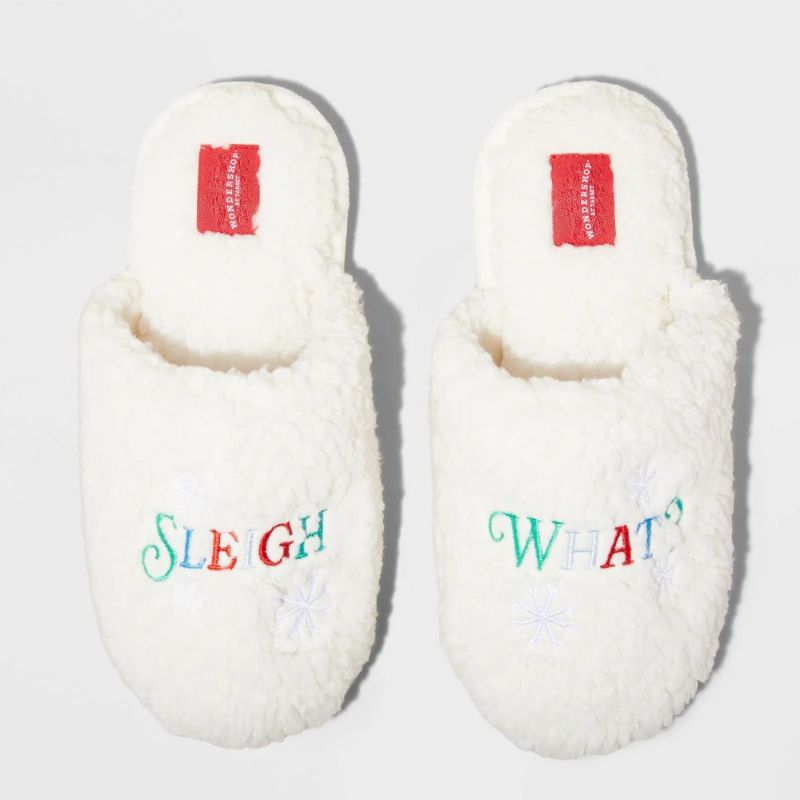 Photo 1 of Women's "Sleigh What?" Scuff Slippers - Wondershop™ White XL
