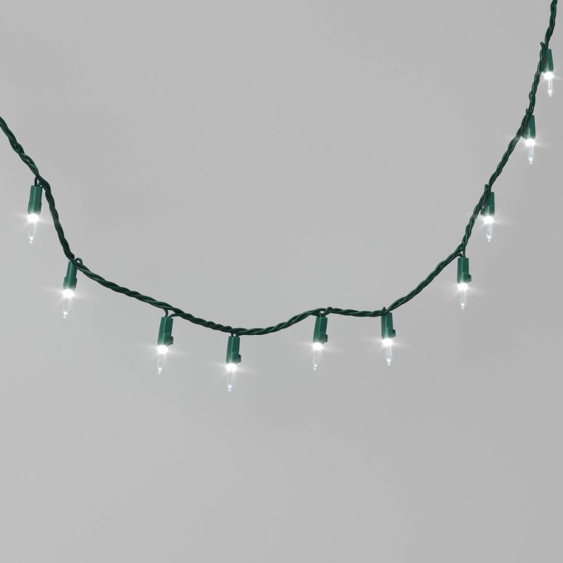 Photo 1 of 100ct LED Smooth Mini Christmas String Lights Warm White with Green Wire - Wondershop