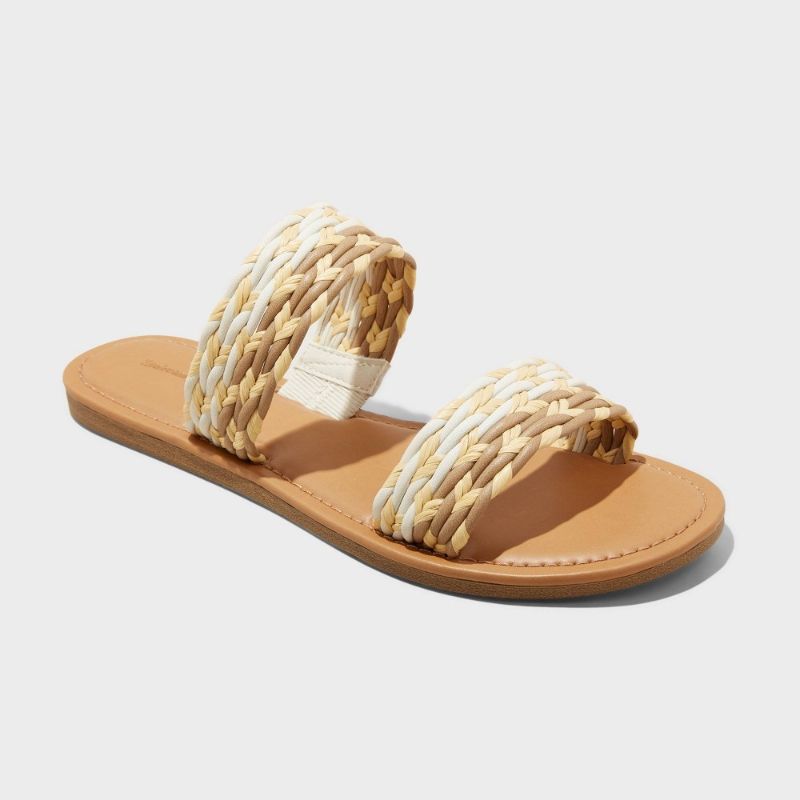 Photo 1 of Women's Anita Two-band Slide Sandals - Universal Thread™ Cream 8.5
