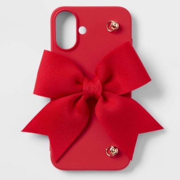 Photo 1 of HEYDAY NWT silicone phone case iPhone 16 with red bow