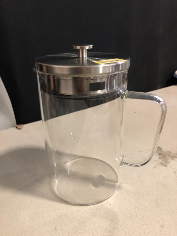 Photo 2 of 67oz Glass Pitcher with Stainless Steel Lid - Threshold™: Dishwasher-Safe Drink Server for Hot or Cold Beverages
