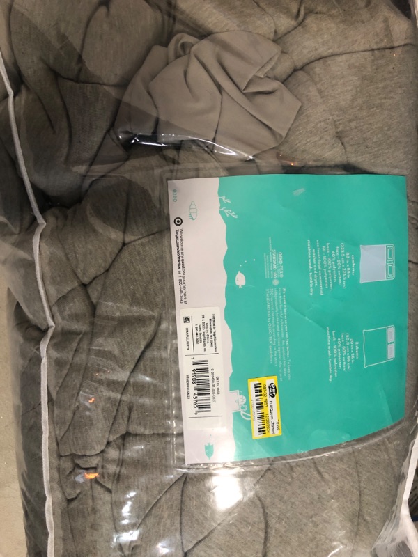 Photo 2 of Full/Queen Channel Jersey Kids' Comforter Set Gray - Pillowfort™: Quilted Bedding, OEKO-TEX Certified, 3 Pieces
