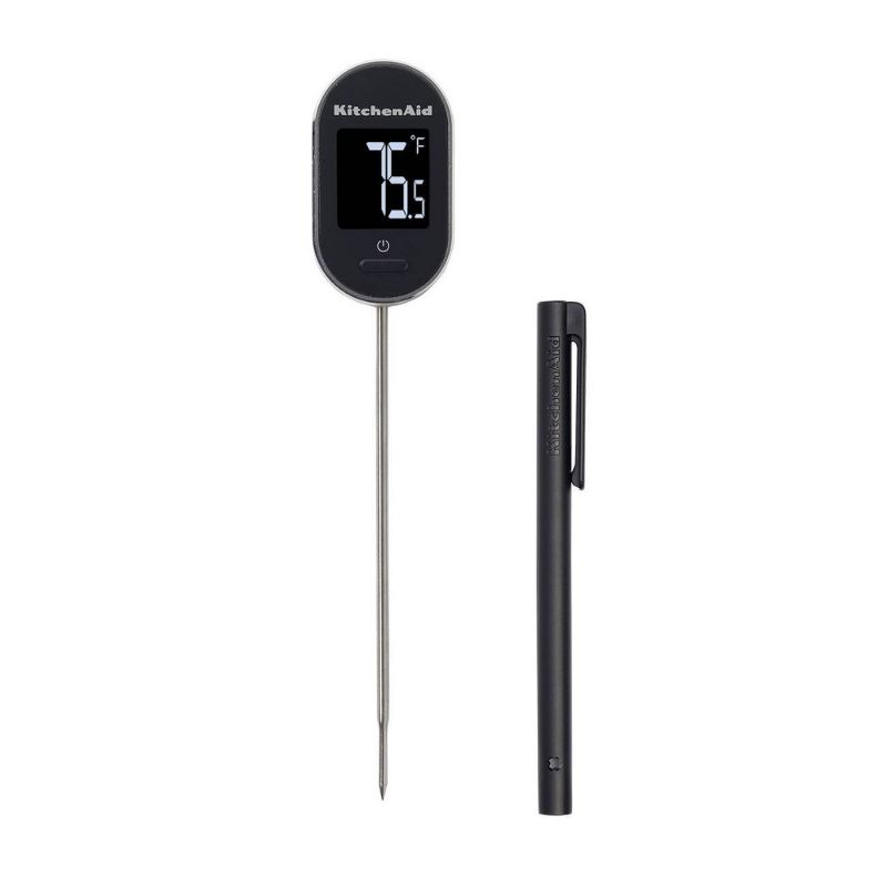 Photo 1 of KitchenAid Pivoting Display Digital Instant-Read Kitchen Thermometer: Meat & Food Thermometer, Black, -4 to 482°F Range
