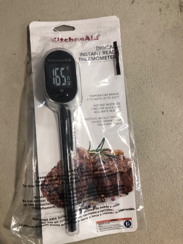 Photo 3 of KitchenAid Pivoting Display Digital Instant-Read Kitchen Thermometer: Meat & Food Thermometer, Black, -4 to 482°F Range
