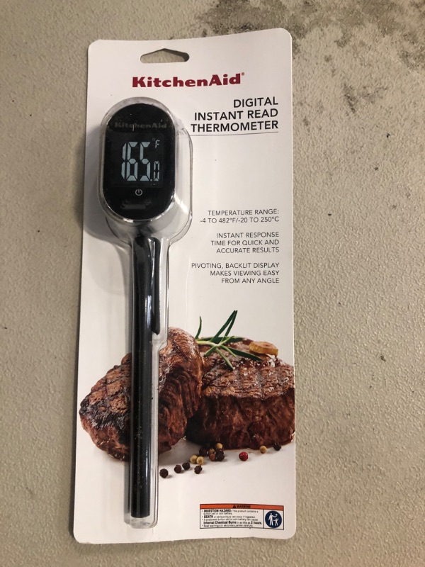 Photo 2 of KitchenAid Pivoting Display Digital Instant-Read Kitchen Thermometer: Meat & Food Thermometer, Black, -4 to 482°F Range
