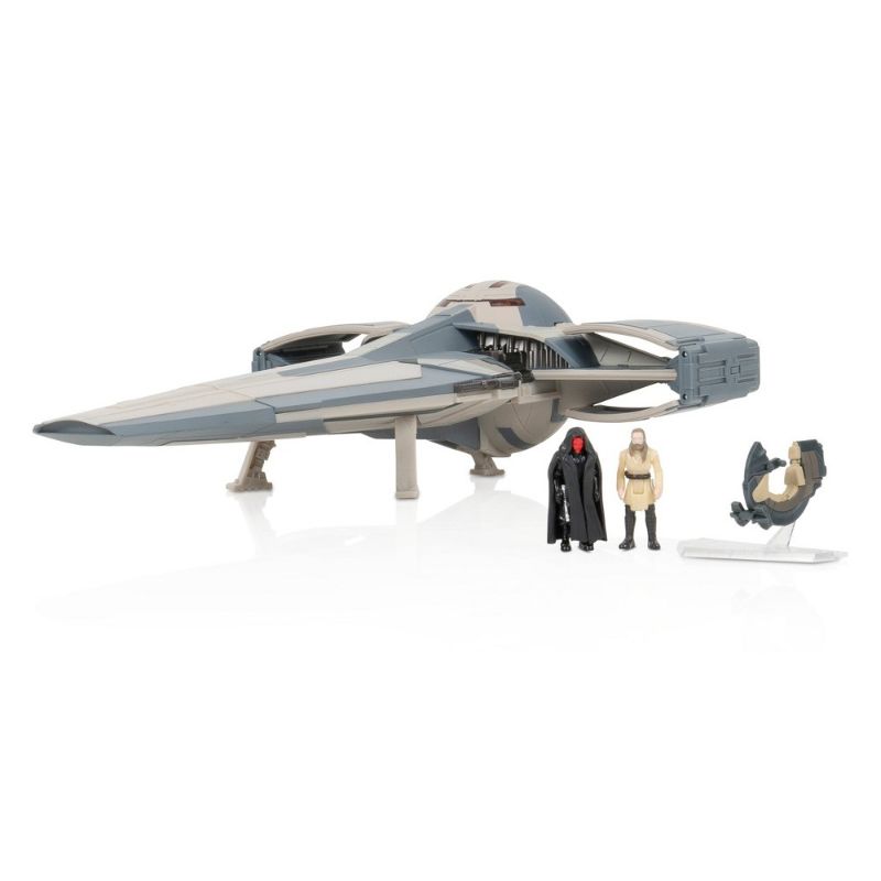 Photo 1 of Star Wars Micro Galaxy Squadron Sith Infiltrator - 10-Inch Vehicle with 2.5-Inch Speeder with Stand Plus Two 1-Inch Micro Figure Accessories