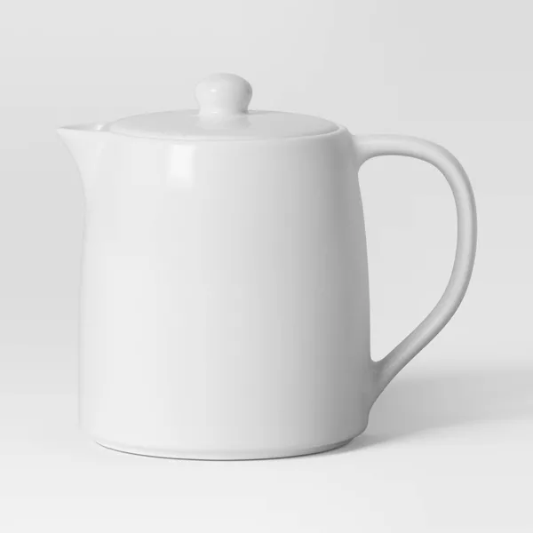 Photo 1 of Porcelain Tea Pot White - Threshold™: 50oz Capacity, Dishwasher & Microwave Safe, Porcelain Handle & Lid