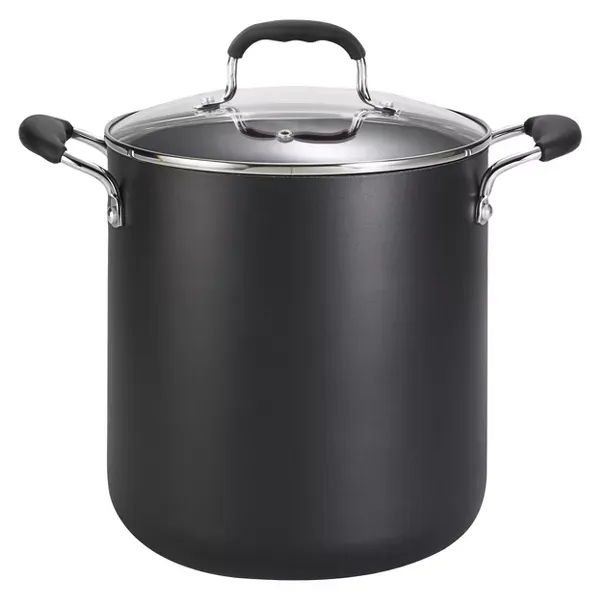 Photo 1 of T-fal 12qt Stock Pot with Lid, Simply Cook Nonstick Cookware Black