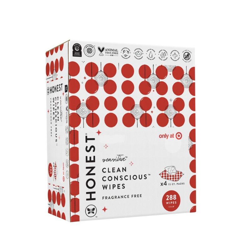 Photo 1 of The Honest Company Plant-Based Baby Wipes - RED-y to Celebrate - 288ct