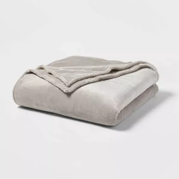 Photo 1 of 72 x 86 fully  Microplush Bed Blanket - Threshold™  gray 