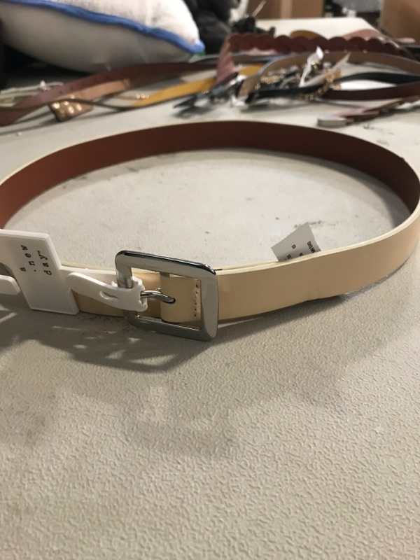 Photo 2 of size small Women's Chunky Center Bar Belt - A New Day - Light Yellow 