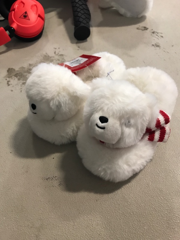 Photo 2 of Toddler Holiday Polar Bear Character Slippers - Wondershop™ White 7T-8T