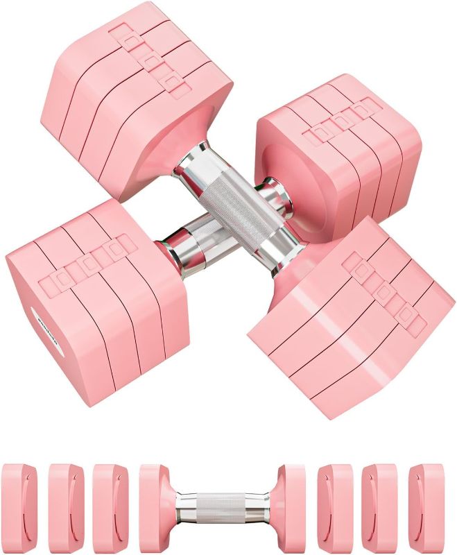 Photo 1 of 20LBS Adjustable Dumbbell Set, 4 in 1 Free Weights Dumbbells Set for Women Men Hand Weights Set Adjust Dumbbell Weight Set for Home Gym Exercise Workout Strength Training Equipments