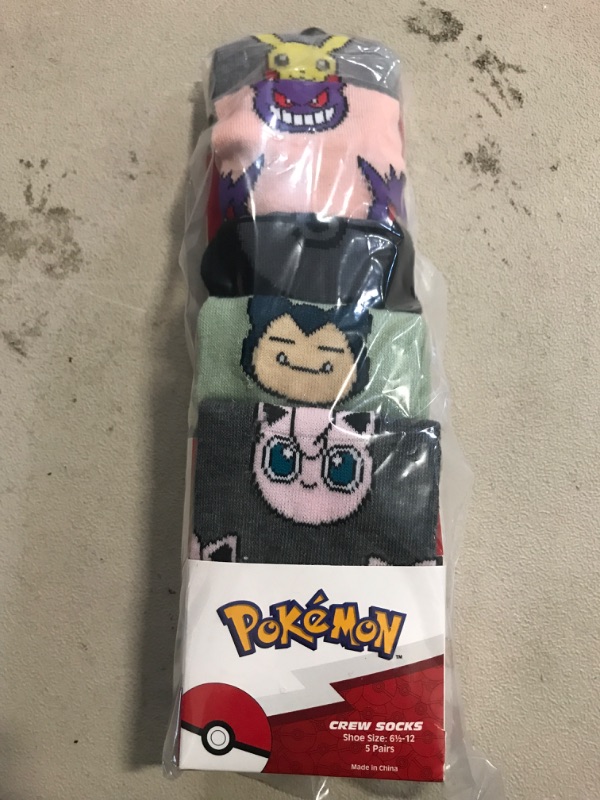 Photo 3 of Pokemon 5pk Character All Over Print Crew Sock Bundle