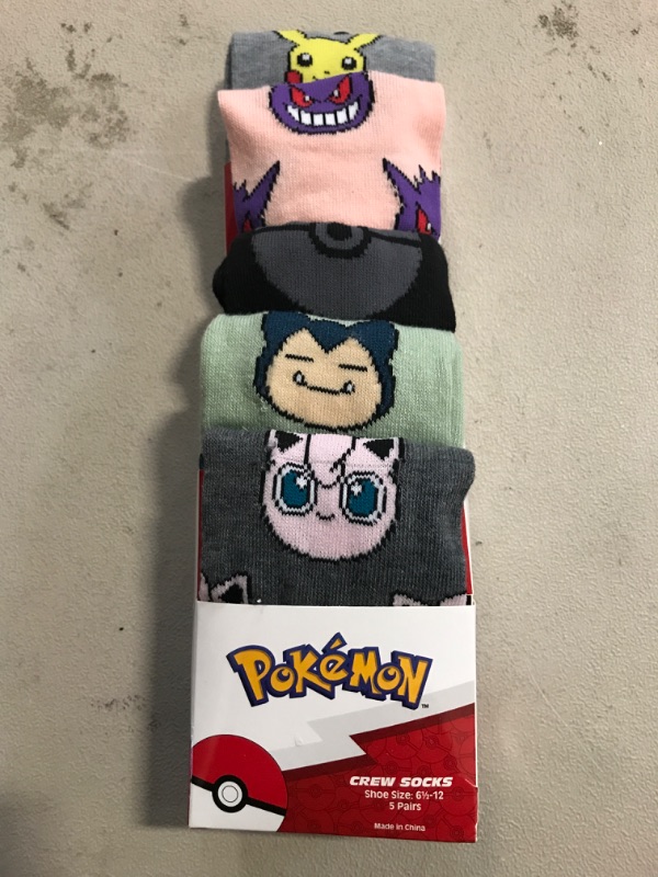 Photo 2 of Pokemon 5pk Character All Over Print Crew Sock Bundle