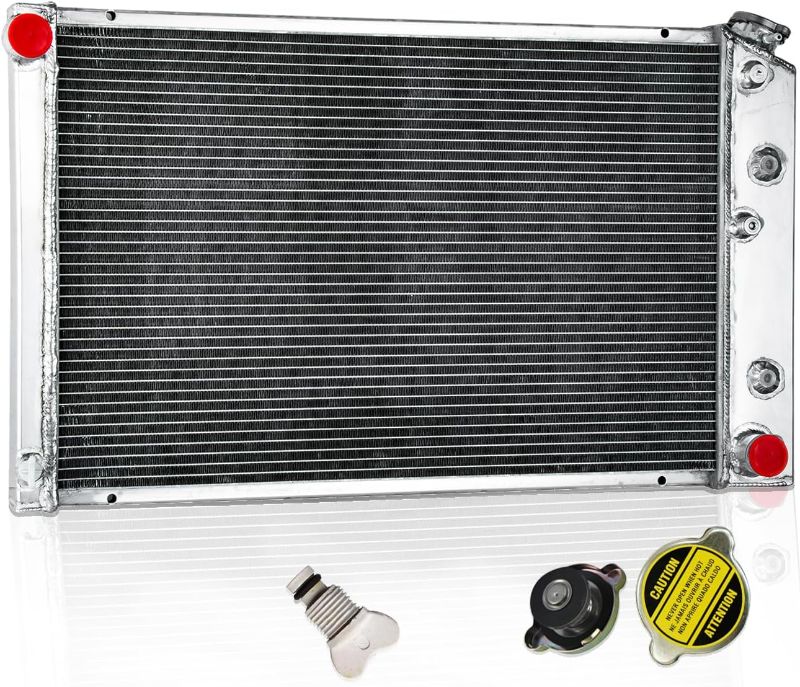 Photo 1 of CU162 26 1/4 Inch 3 Row Core All Aluminum Radiator Compatible With 1970-1988 Chevy C10 C20 C30 GMC G-Body Monte Carlo El Camino Regal Cutlass Malibu V8 3.3l 4.4l 3.8l 5.0l 5.7l Radiators