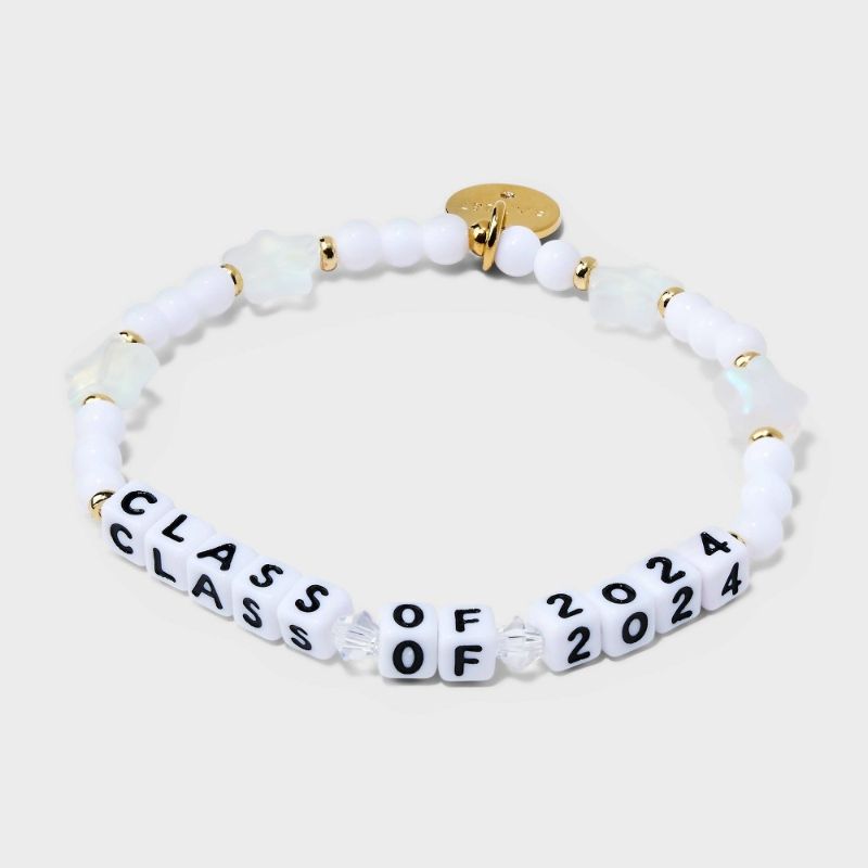 Photo 1 of Little Words Project Class of 2024 Beaded Bracelet - White M/L