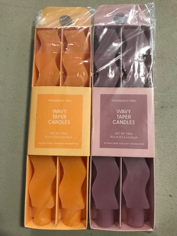 Photo 3 of 2 wavy shaped candle set - pink, orange
