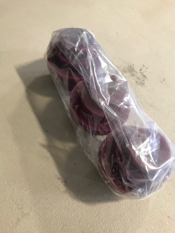 Photo 1 of 3 Disc shaped pillar candles - purple 