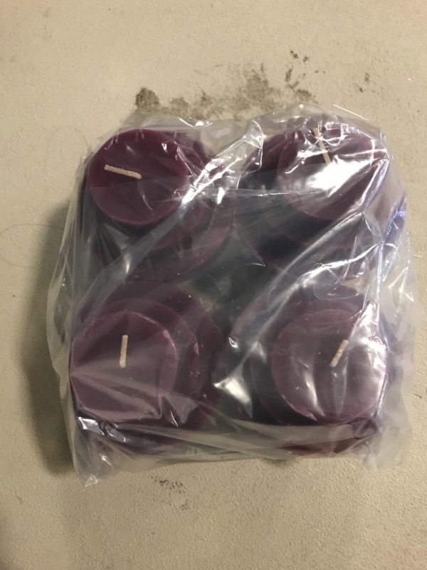 Photo 1 of 4 Disc shaped pillar candles - purple