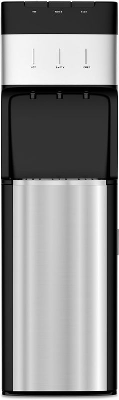Photo 1 of VECYS Bottom Loading 3 5 Gallon Stainless Steel Water Dispenser, Hot Cold Room Temper Water Cooler with Child Safety Lock, 304 Stainless Steel Reservoirs and Water Intake Tube