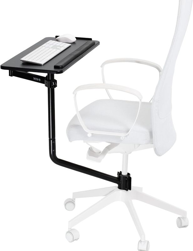 Photo 1 of VIVO Office Chair Mounted 26 x 12 Inch Keyboard and Mouse Tray, Ergonomic Tilt, Full Motion 360 Degree Rotation, Black, MOUNT-KB08C