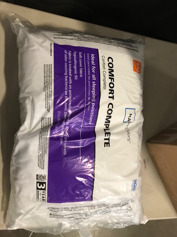 Photo 1 of Comfort Bed Pillow, Standard/Queen Size, 20x28 Inches, Soft and Supportive for All Sleep Positions, Ideal for Home & Hotel Quality Sleep (1)