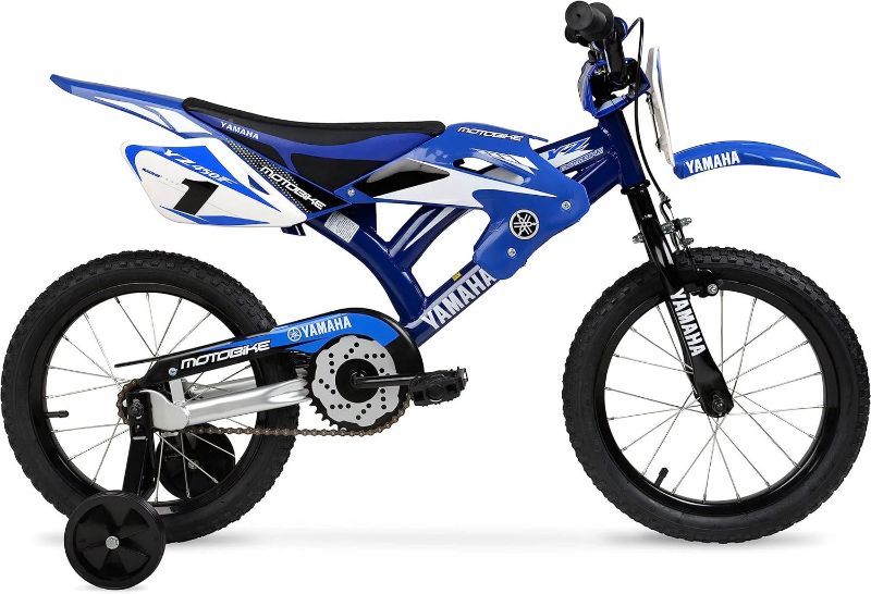 Photo 1 of Yamaha 16 Inch Motocross Style Bike for Kids | Coaster Brake, Detachable Training Wheels | Safe Pedal Powered Bicycle for Toddlers Ages 4-8 | Great for Boys & Girls