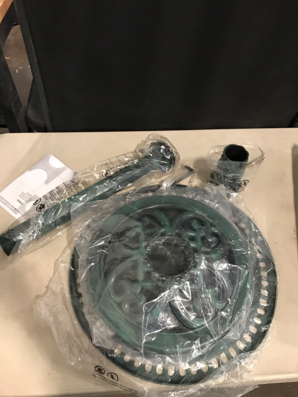 Photo 1 of Outdoor Garden Green Pedestal Bird Bath Feeder