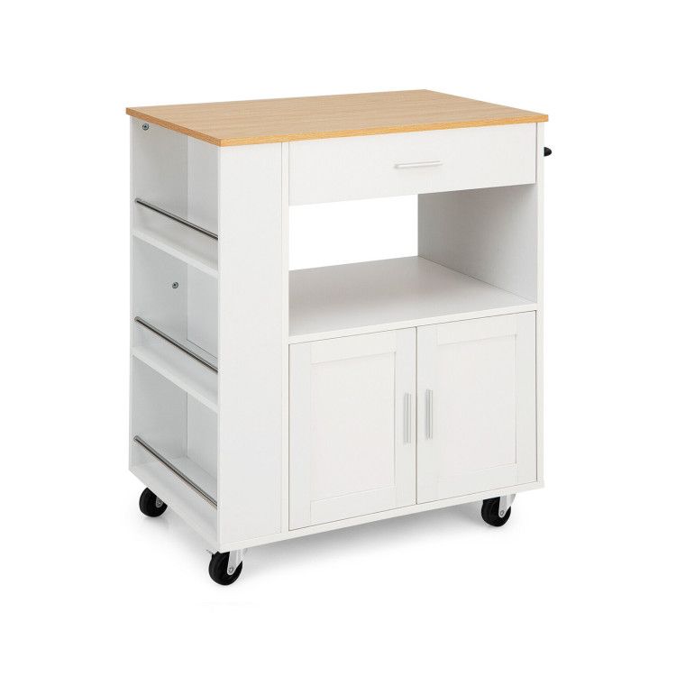 Photo 1 of heavy - Rolling Kitchen Trolley with 3 Spice Racks Drawer and Open Shelf