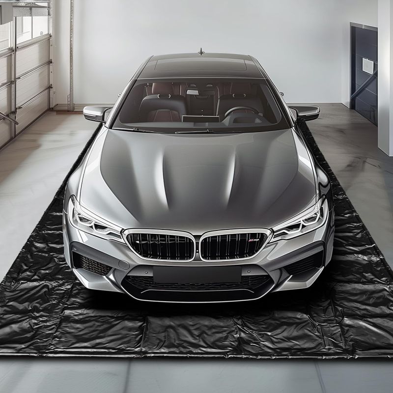 Photo 1 of Garage Floor Mat, (7'9" x 18") Under Car Waterproof Containment Mat, Oil Mat for Garage, Garage Mats for Floor Covering, Garage Floor Mat for Under Car, Keeps Floor Dry and Clean