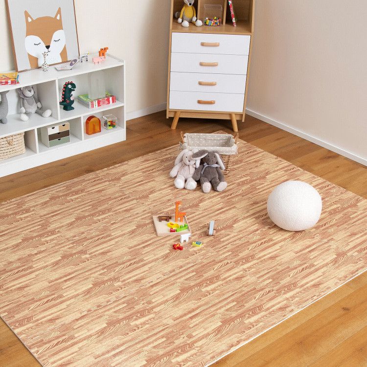 Photo 1 of  12 Tiles Wood Grain Foam Floor Mats with borders - 24" x 24" 