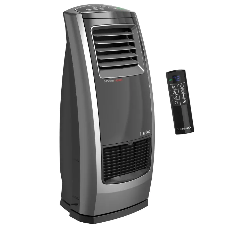 Photo 1 of Lasko 22.5" 1500W Motion Heat Plus Ceramic Room Heater with Remote, Black/Silver, CC23185