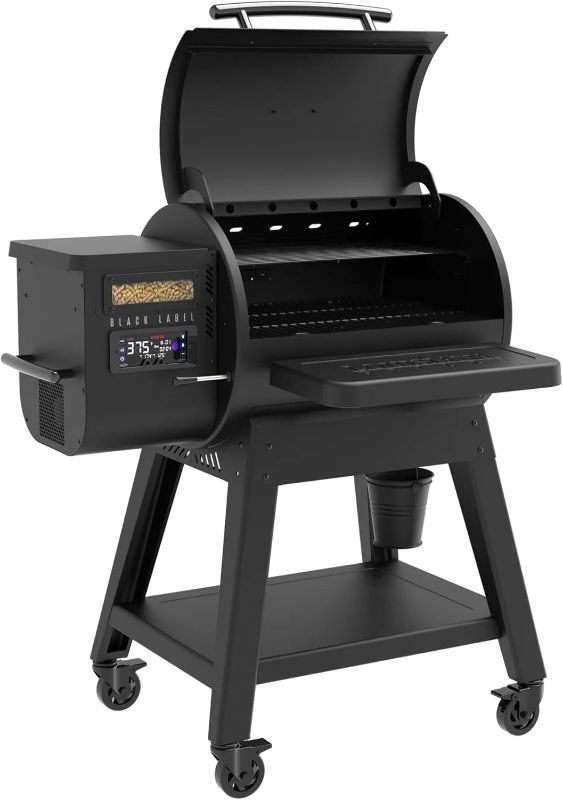 Photo 1 of Louisiana Grills 800 Black Label Series Portable Pellet Grill with 809 Square Inch Cooking Area, Digital Controls, WiFi, Bluetooth, and 2 Shelves