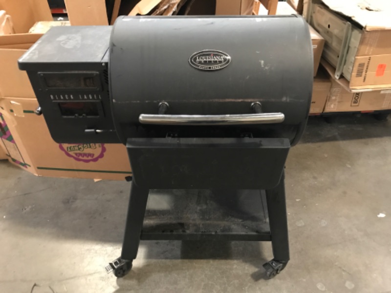 Photo 2 of Louisiana Grills 800 Black Label Series Portable Pellet Grill with 809 Square Inch Cooking Area, Digital Controls, WiFi, Bluetooth, and 2 Shelves