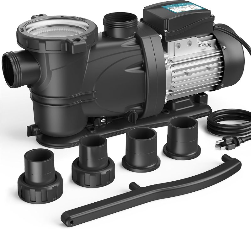 Photo 1 of In/Above Ground Pool Pump, Self Primming High Flow (with Timer, 2HP, 8120 GPH, 115V)