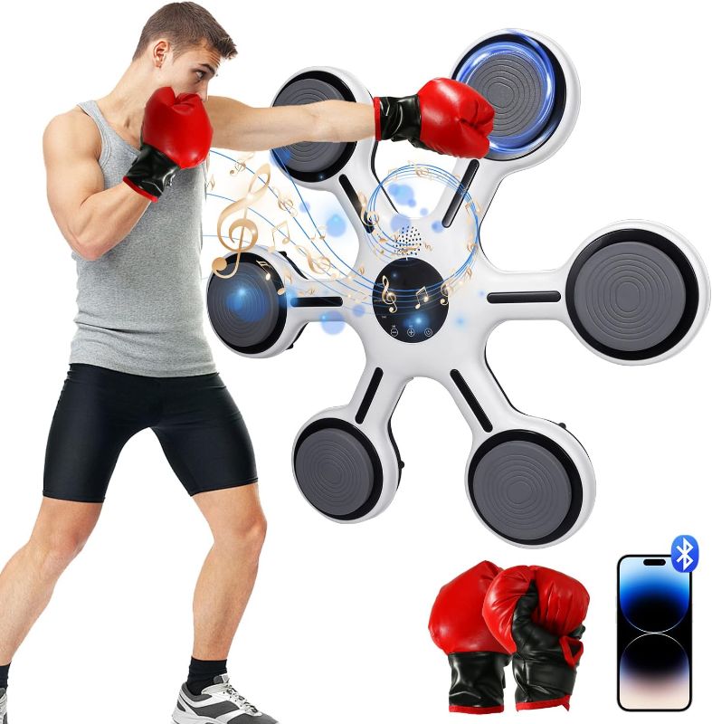 Photo 1 of 2024 New Music Boxing Machine with Boxing Gloves for Adults and Children?Wall-Mounted Exercise Equipment for Home Exercise New Fitness