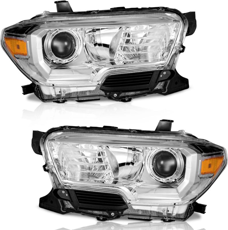 Photo 1 of Headlights for 2016-2023 Toyota Tacoma Models (Does NOT fit models with factory LED DRL; factory halogen models ONLY), for 16 17 18 19 20 21 22 23 Tacoma Replacement Headlamp