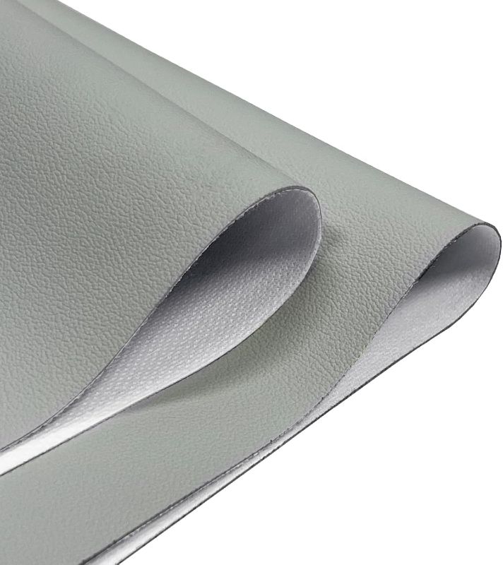 Photo 1 of Faux Leather Fabric,54"x180" Thick Durable Synthetic Upholstery Leather Vinyl, Soft Smooth Waterproof, Durable,Replacement Renovate for Wallets, DIY Projects, Furniture, Car Seats 5 Yards-Grey