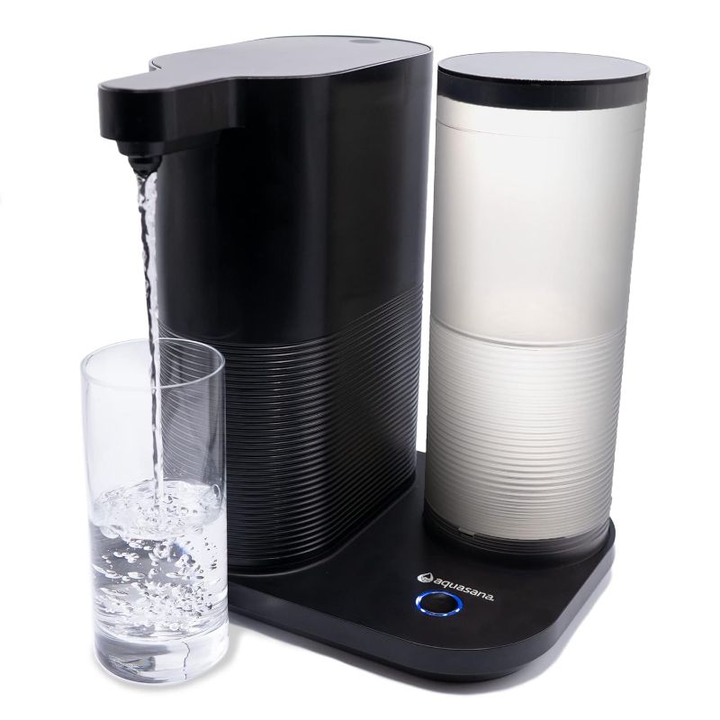 Photo 1 of Aquasana Countertop Water Filter System for Drinking Water - Clean Water Machine - Removes 97% of Chlorine from Tap Water - Compact Water Filtration for Kitchen - Filtered Water Dispenser