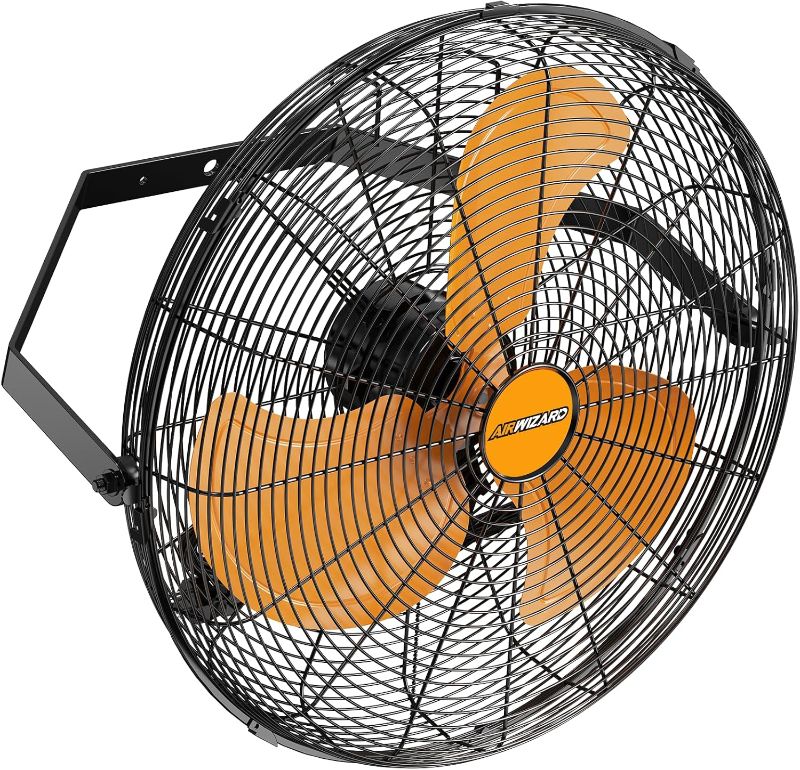 Photo 1 of 20" Wall Mounted Metal Fan High Velocity 4850 CFM - 3-Speed Adjustable Industrial Shop Fan for Garage, Gym, Basement, Workshop & Commercial Use