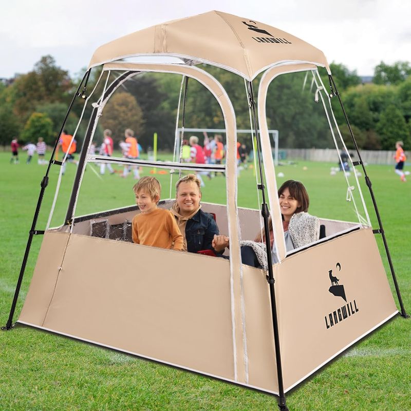 Photo 1 of Pod All Weather Sports Tent, Outdoor Pop Up Bubble Clear 540° View Winter Tent for 1-2 Person, Instant Cold Weather Shelter with Rainfly for Soccer, Football, Softball & Other Sports Events