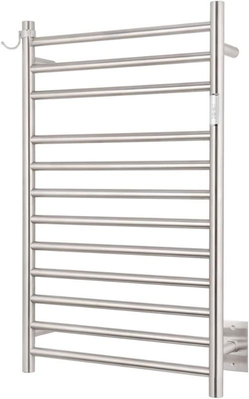 Photo 1 of Wall Mounted Towel Warmer 12 Bars with Plug-in and Hardwired Options 3 Working Modes Brushed Stainless Steel 21” W 34” H