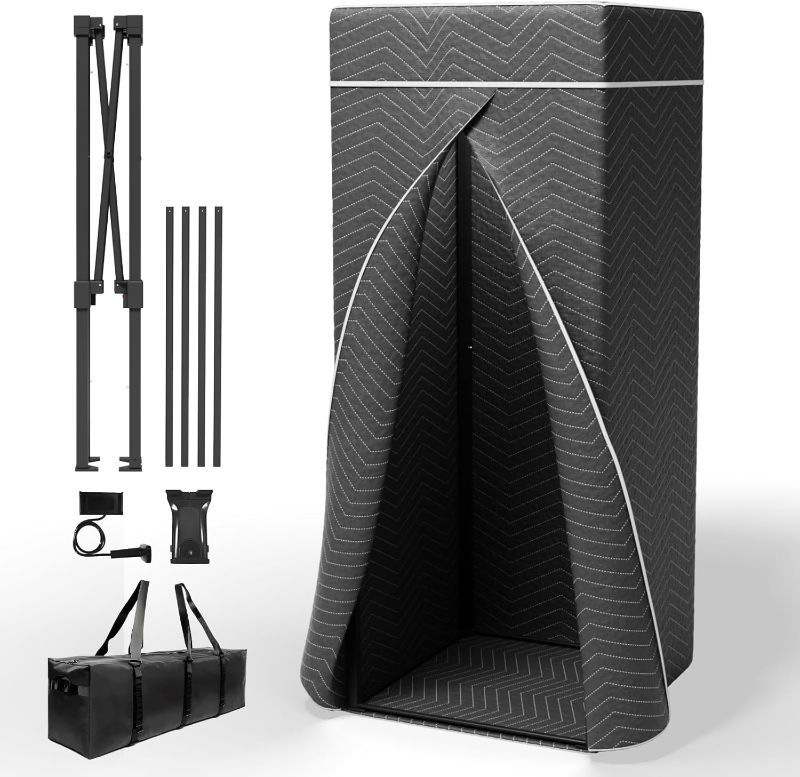 Photo 1 of Portable Vocal Booth,Recording Booth Sound Booth for Recording Echo-Free Vocals Complete Home Recording Studio Foldable with Travel Bag for Voiceovers, Podcasts & Music