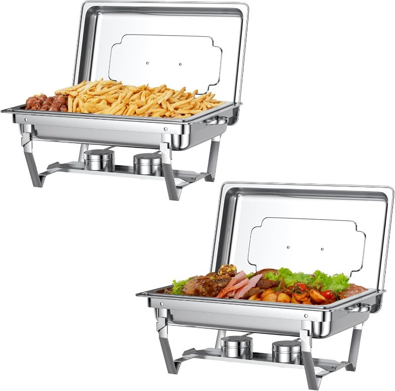 Photo 1 of Chafing Dishes for Buffet Set: Chafers for Catering - Chafing Dish Buffet Set with Lids | Chafers and Buffet Warmers Sets | Serving Food Warmer | Chafers Servers Sets