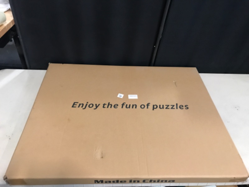 Photo 1 of AYCXTZ 1500 piece wooden puzzle table with 6 drawers and Cover, 34 "x 26" puzzle table, smooth fiberboard work surface, portable adult puzzle board