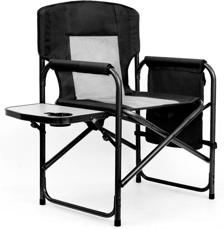 Photo 1 of Camping Chairs, Folding Chairs for Outside, Directors Chairs Foldable Adults Heavy Duty,Support to 450LBS