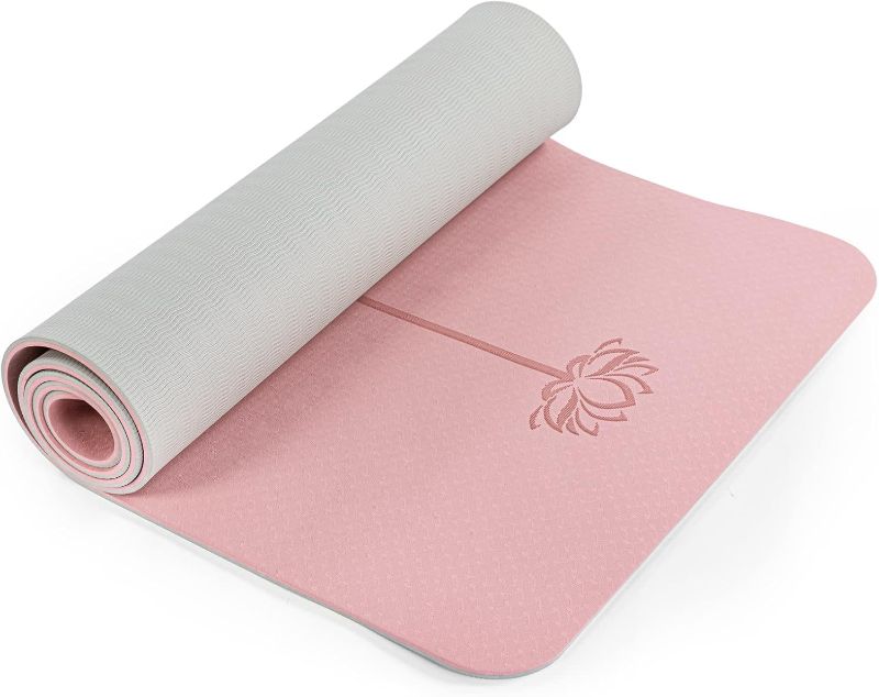 Photo 1 of Yoga Mat Non Slip, Pilates Fitness Mats, Eco Friendly, Anti-Tear 1/4" Thick Yoga Mats for Women, Exercise Mats for Home Workout with Carrying Sling and Storage Bag