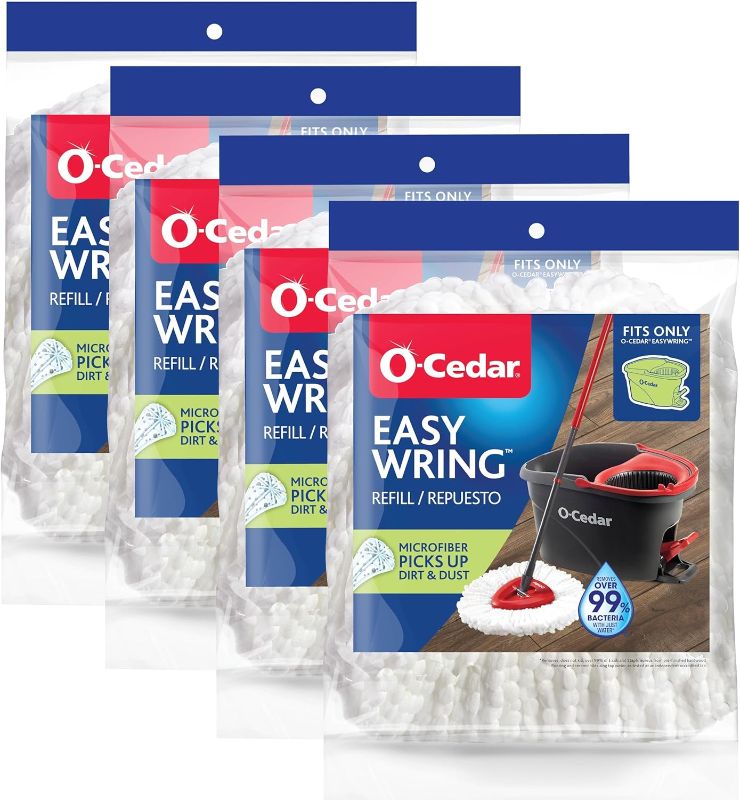 Photo 1 of O-Cedar EasyWring Spin Mop Microfiber Refill (Pack of 4)