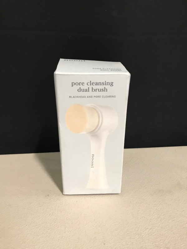 Photo 1 of Nooni Pore Cleansing Tool - Manual Dual Brush | Facial Massager and Exfoliator, Soft Bristle & Silicone Brush, 1 Count